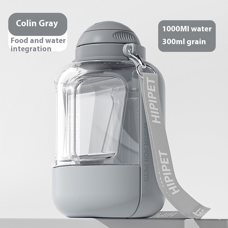 KFX-3430333 Portable 2-in-1 Dog and Cat Water Dispenser with Food Bowl – Large Capacity Hydration and Feeding Solution