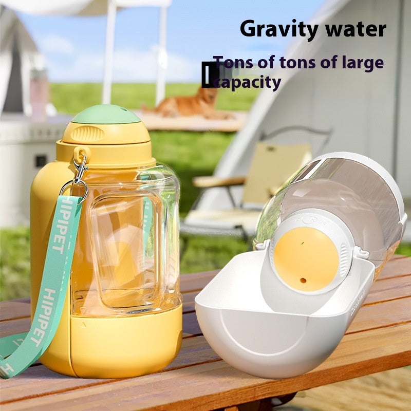 KFX-3430333 Portable 2-in-1 Dog and Cat Water Dispenser with Food Bowl – Large Capacity Hydration and Feeding Solution