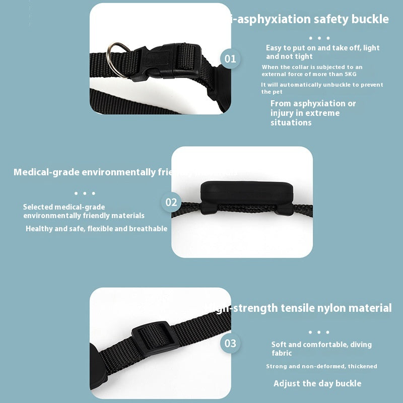 KFX-3432125 Smart Silicone Pet Collar Locator with App Connection and Long Battery Life
