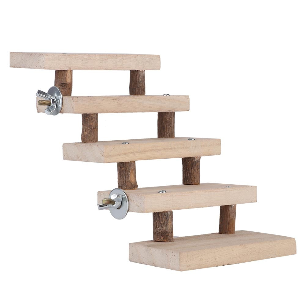 KFX-3433405 Wooden Log Stairs Pet Toy - 10cm Wide for Playful Pets