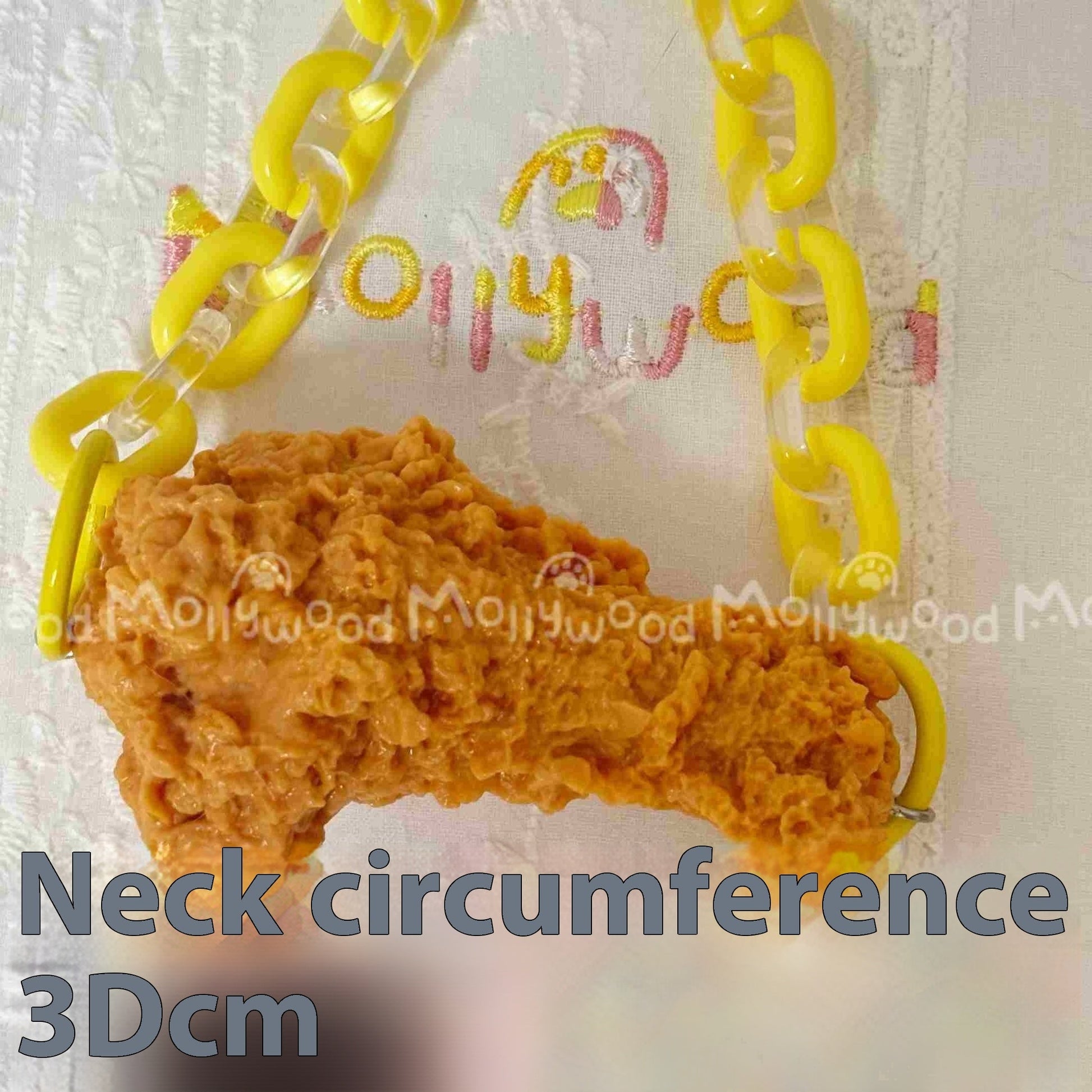 KFX-3435709 Golden Chicken Leg Headband with Tomato Sauce & Simulated Necklace for Pets