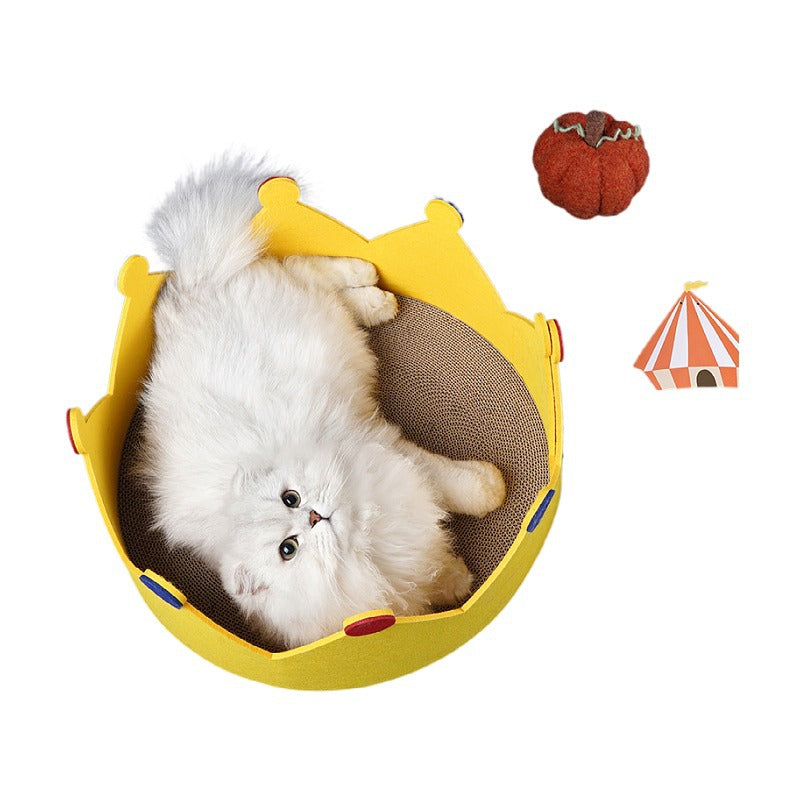 KFX-3436093 Felt Corrugated Paper Cat Nest for Claw Grinding, Climbing, Playing, and Resting