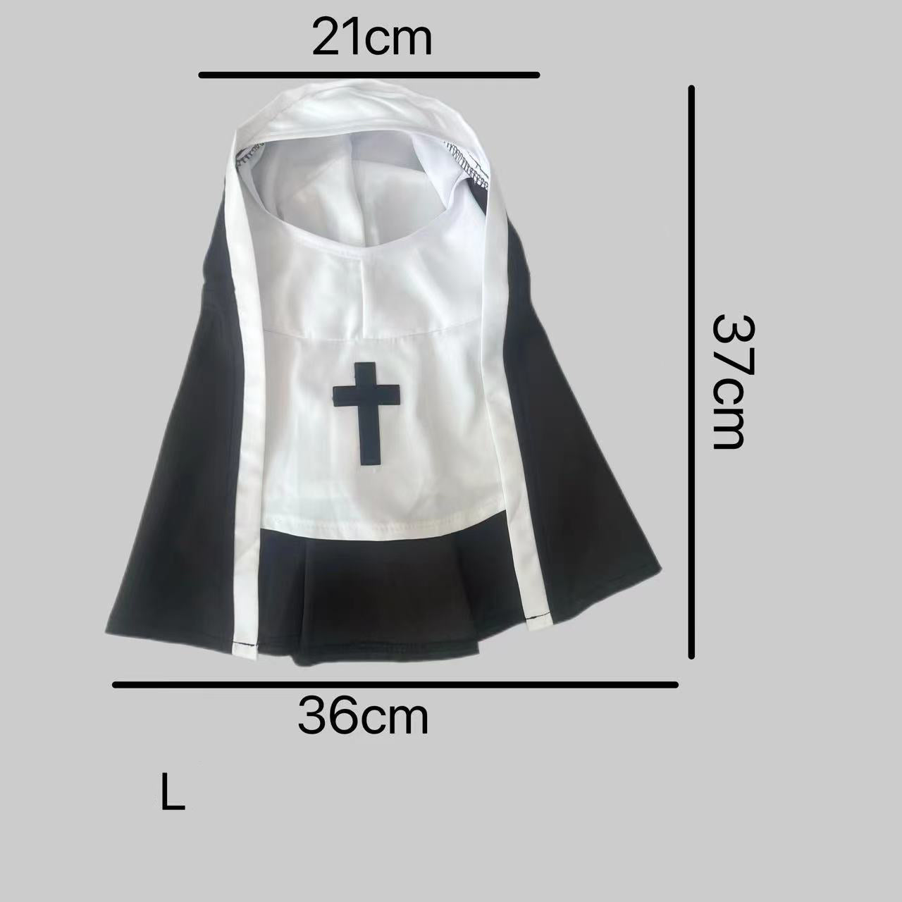 KFX-3437373 Nun Dog Costume for Small to Medium Dogs - Halloween Cloak Outfit for Pets