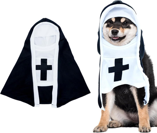 KFX-3437373 Nun Dog Costume for Small to Medium Dogs - Halloween Cloak Outfit for Pets