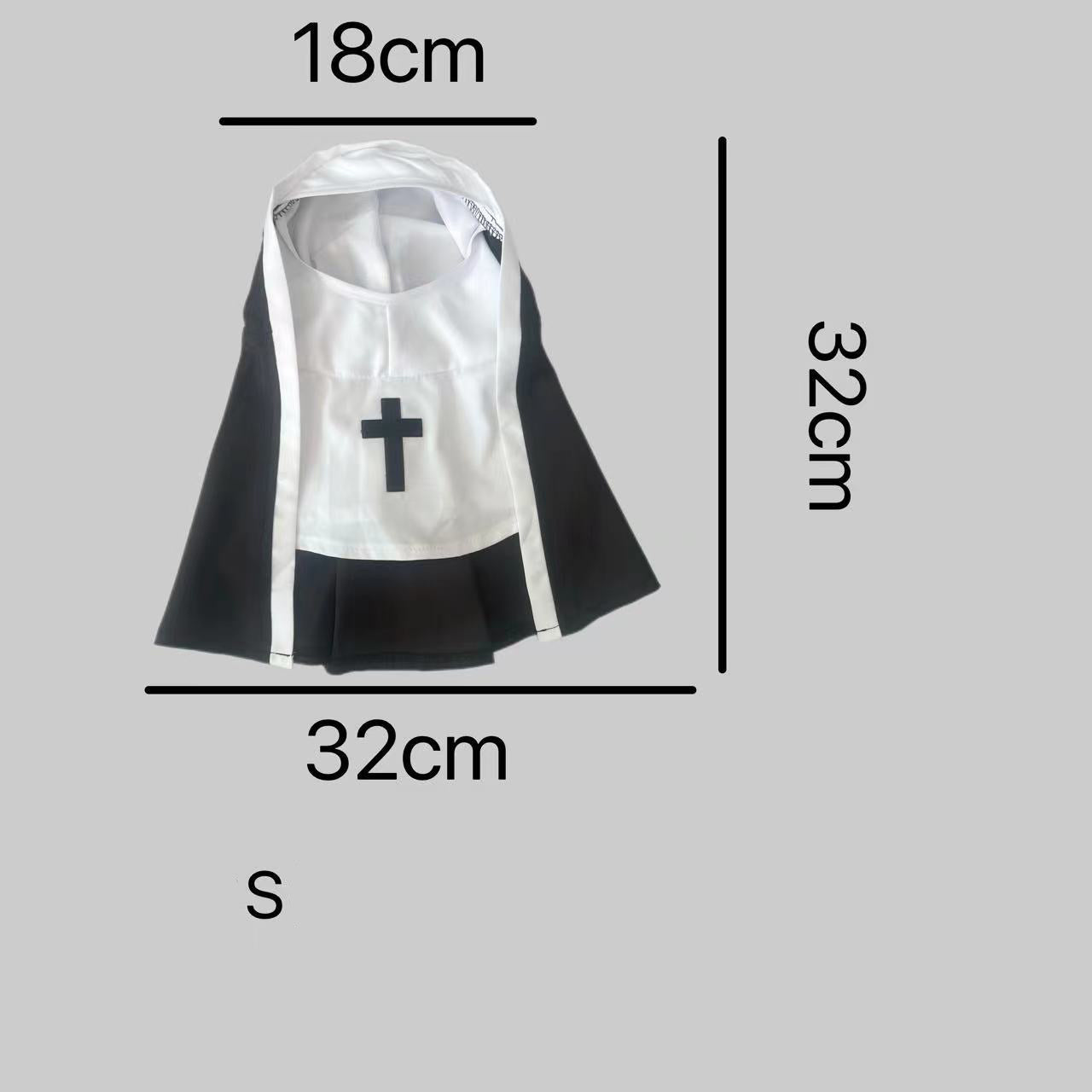 KFX-3437373 Nun Dog Costume for Small to Medium Dogs - Halloween Cloak Outfit for Pets