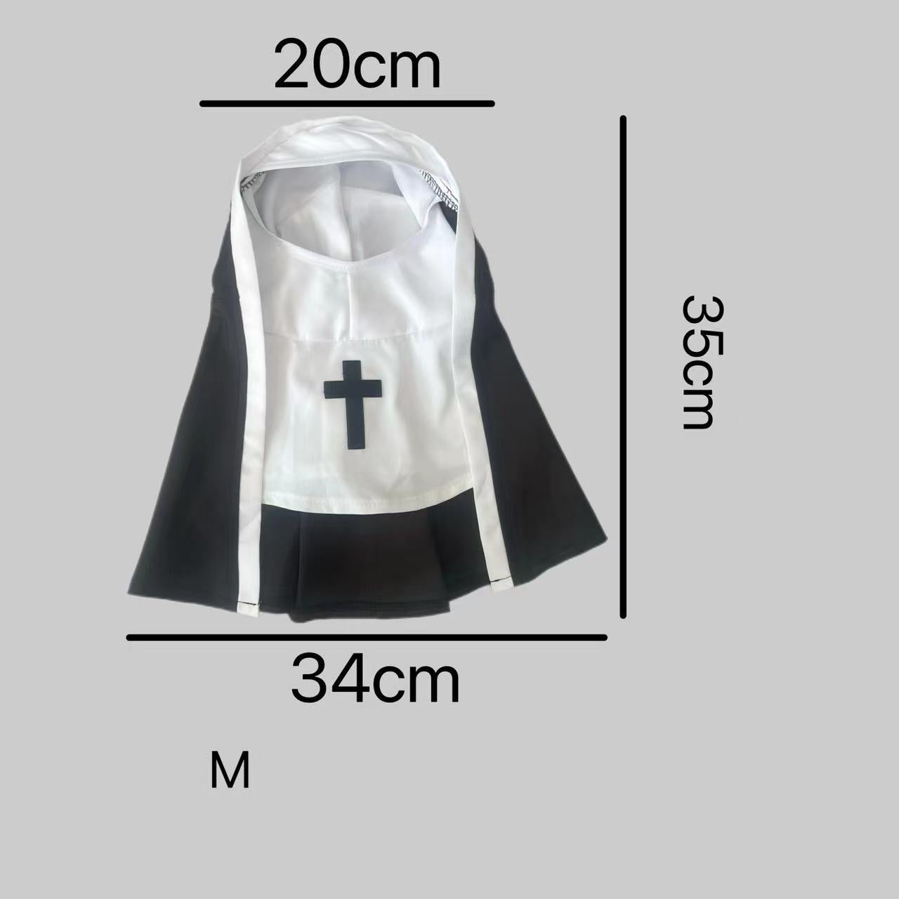 KFX-3437373 Nun Dog Costume for Small to Medium Dogs - Halloween Cloak Outfit for Pets