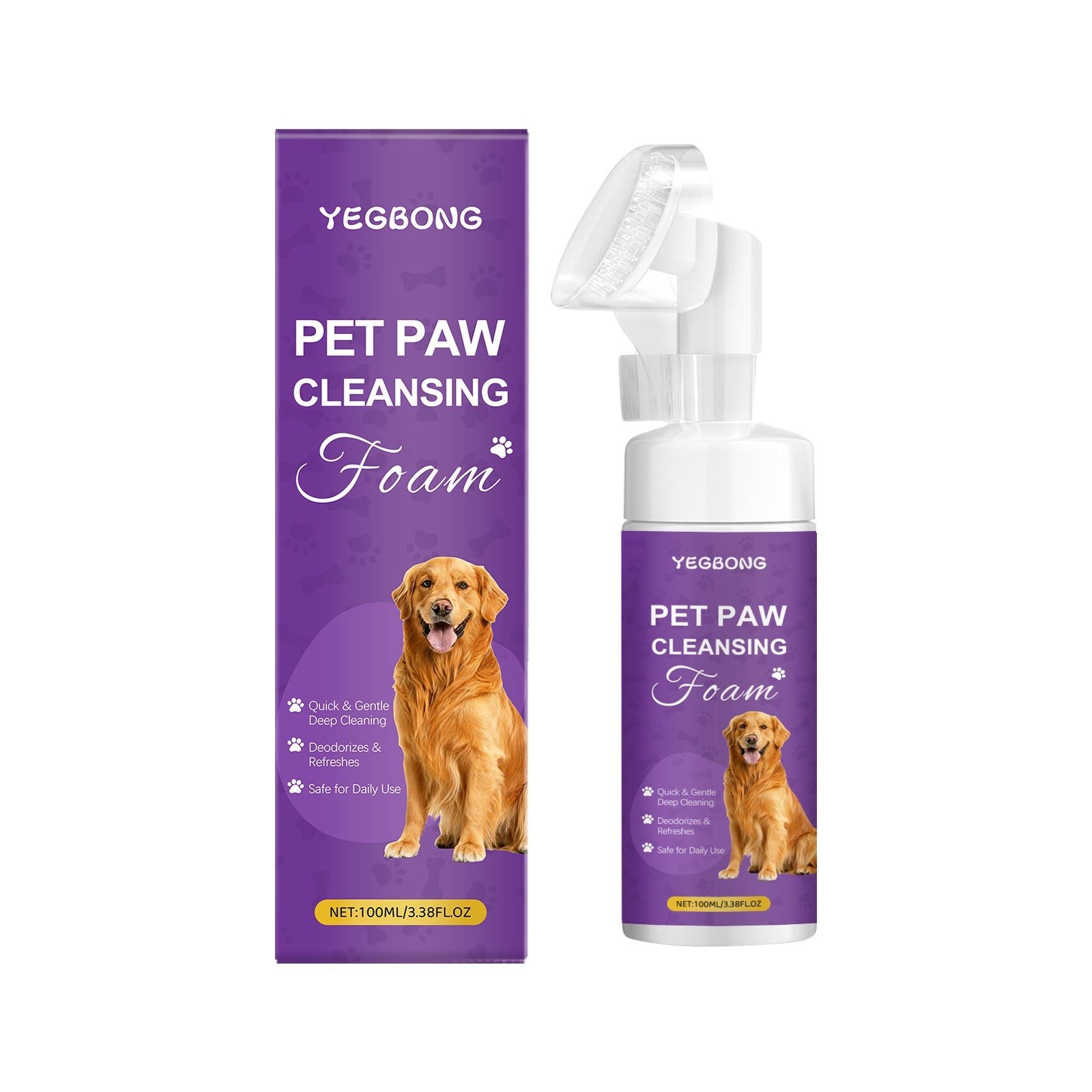 KFX-3437757 Pet Paw Cleansing Foam with Strawberry Extract for Gentle Cleaning