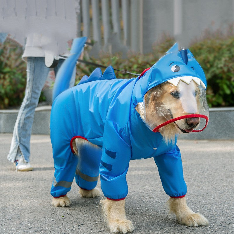 KFX-3438269 Waterproof Four-Legged Raincoat for Medium to Large Dogs - Multiple Styles Available