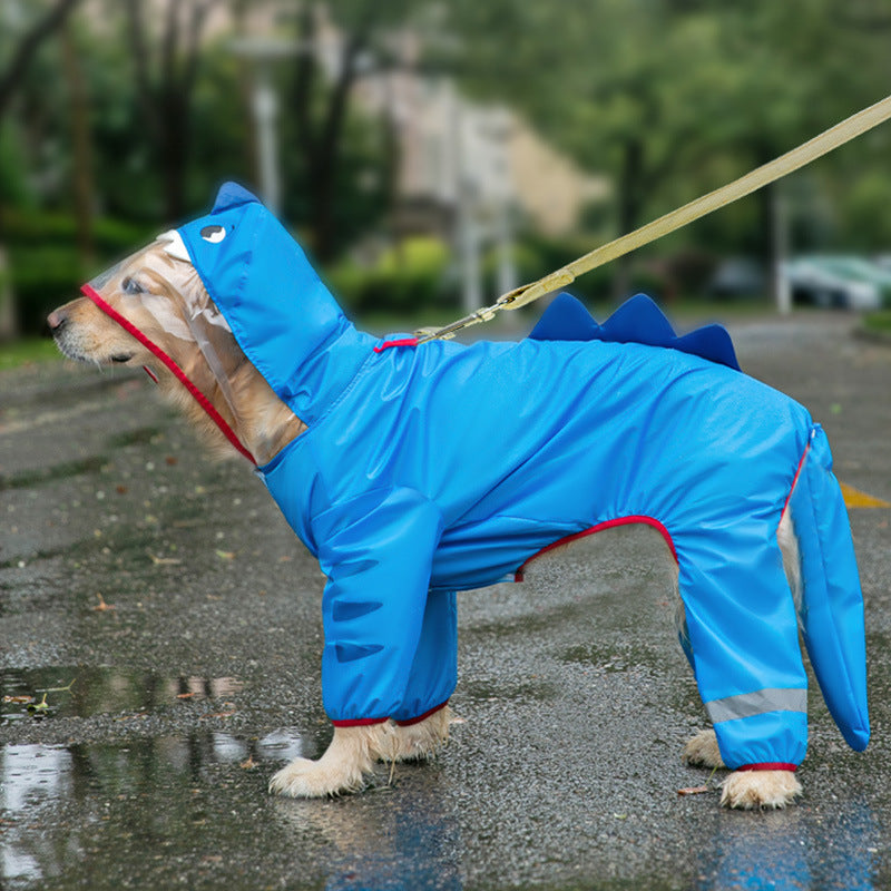 KFX-3438269 Waterproof Four-Legged Raincoat for Medium to Large Dogs - Multiple Styles Available