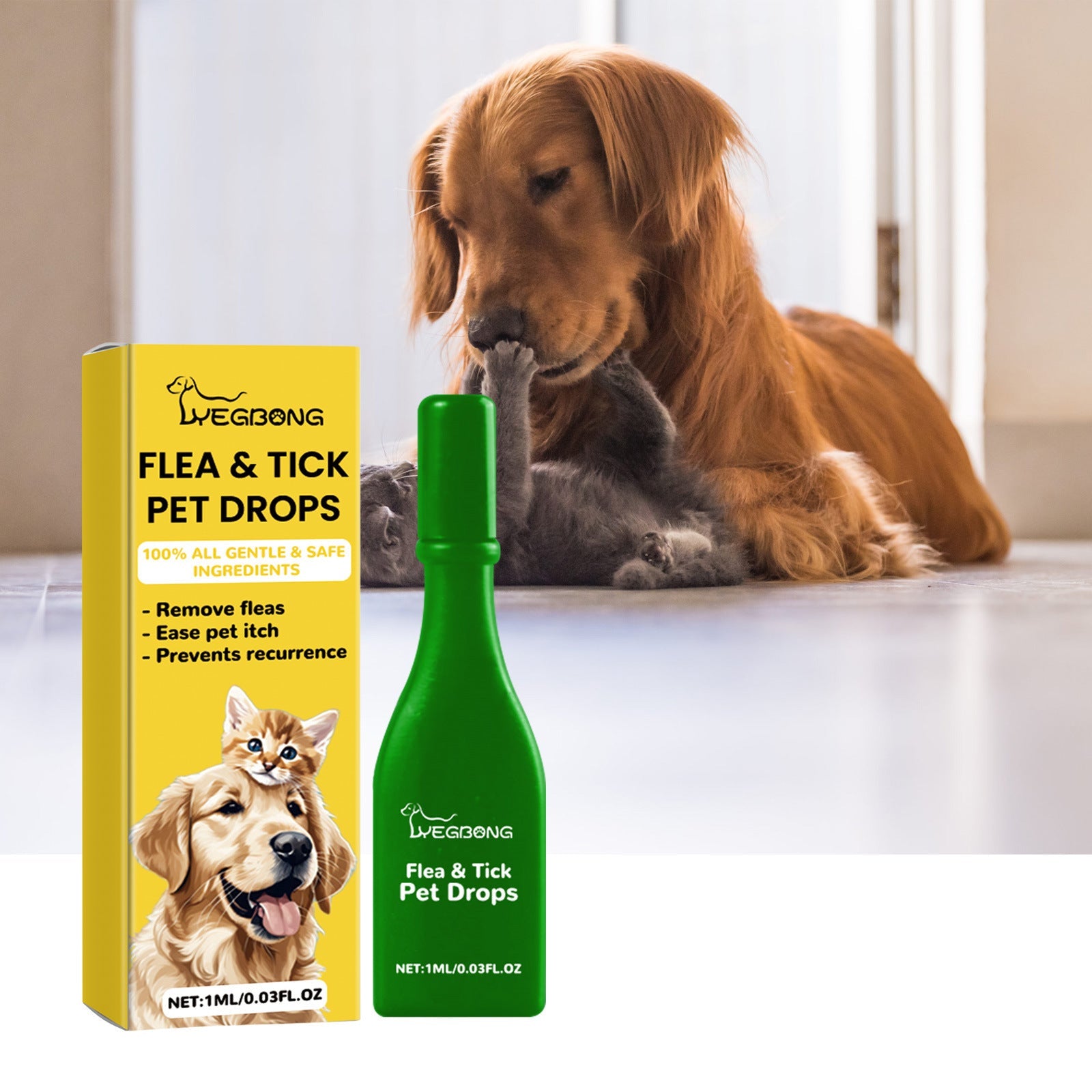 KFX-3438525 Flea and Tick Treatment for Dogs - External Skin Care Drops with Herbal Extracts