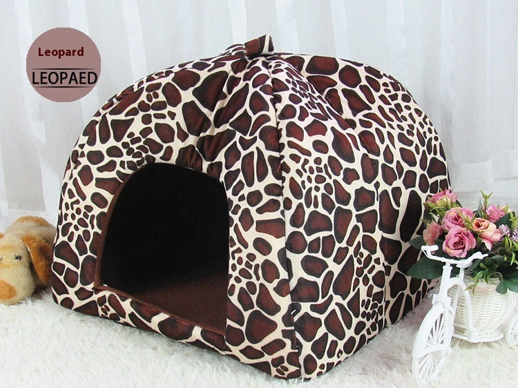 KFX-3439933 Cozy Cotton Pet House with Sturdy Low Foot Railing for Comfort and Stability