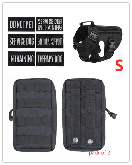 KFX-3441341 Adjustable German Shepherd Tactical Dog Harness with Heavy-Duty Nylon, Pockets, and Metal Clips