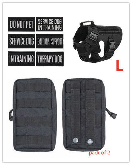 KFX-3441341 Adjustable German Shepherd Tactical Dog Harness with Heavy-Duty Nylon, Pockets, and Metal Clips