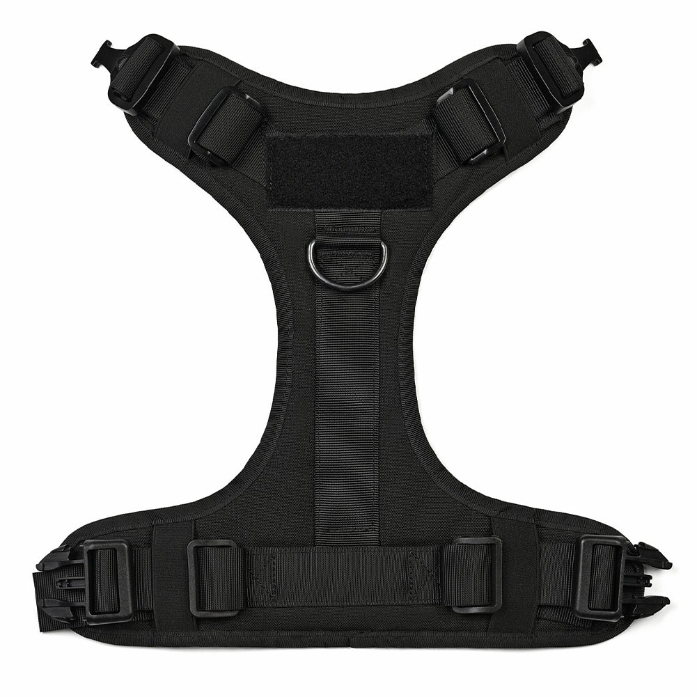KFX-3441341 Adjustable German Shepherd Tactical Dog Harness with Heavy-Duty Nylon, Pockets, and Metal Clips