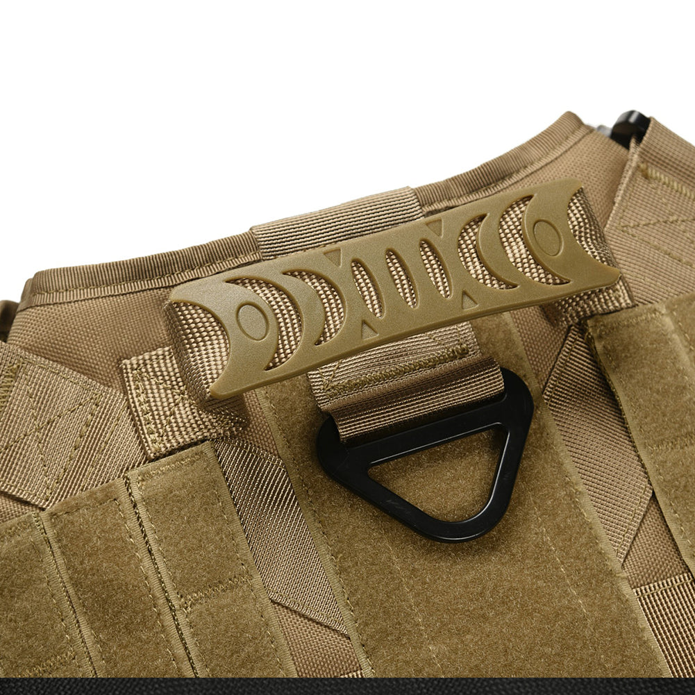 KFX-3441341 Adjustable German Shepherd Tactical Dog Harness with Heavy-Duty Nylon, Pockets, and Metal Clips
