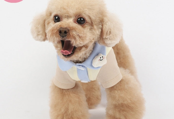 KFX-3442237 Cotton Bipedal Casual Cardigan for Pets - Available in Blue and Pink