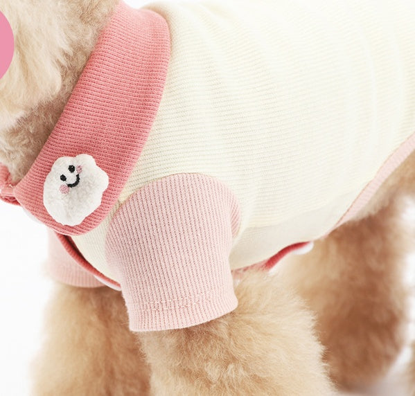 KFX-3442237 Cotton Bipedal Casual Cardigan for Pets - Available in Blue and Pink