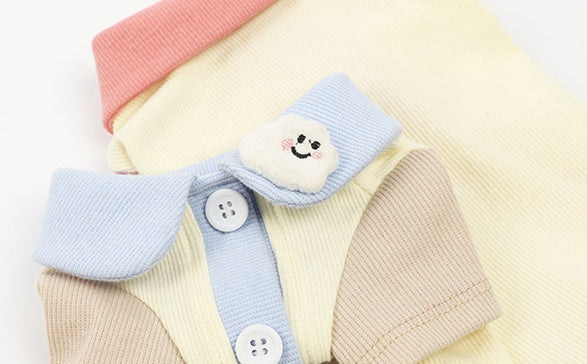 KFX-3442237 Cotton Bipedal Casual Cardigan for Pets - Available in Blue and Pink