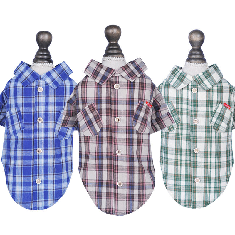 KFX-3444029 Lightweight Summer Dog Shirt with Double Diagonal Pockets for Small Dogs