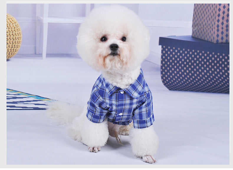 KFX-3444029 Lightweight Summer Dog Shirt with Double Diagonal Pockets for Small Dogs
