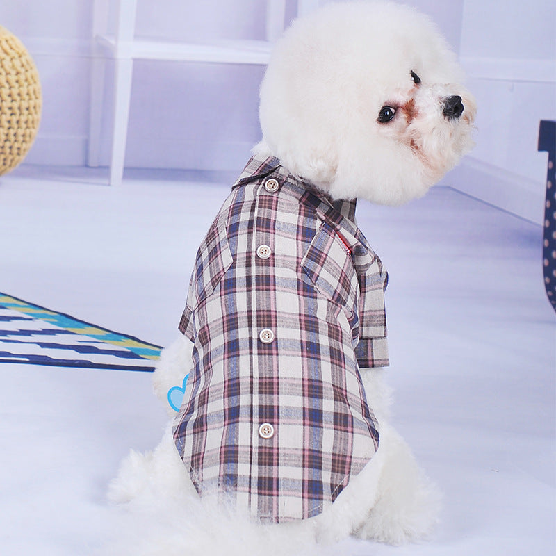 KFX-3444029 Lightweight Summer Dog Shirt with Double Diagonal Pockets for Small Dogs
