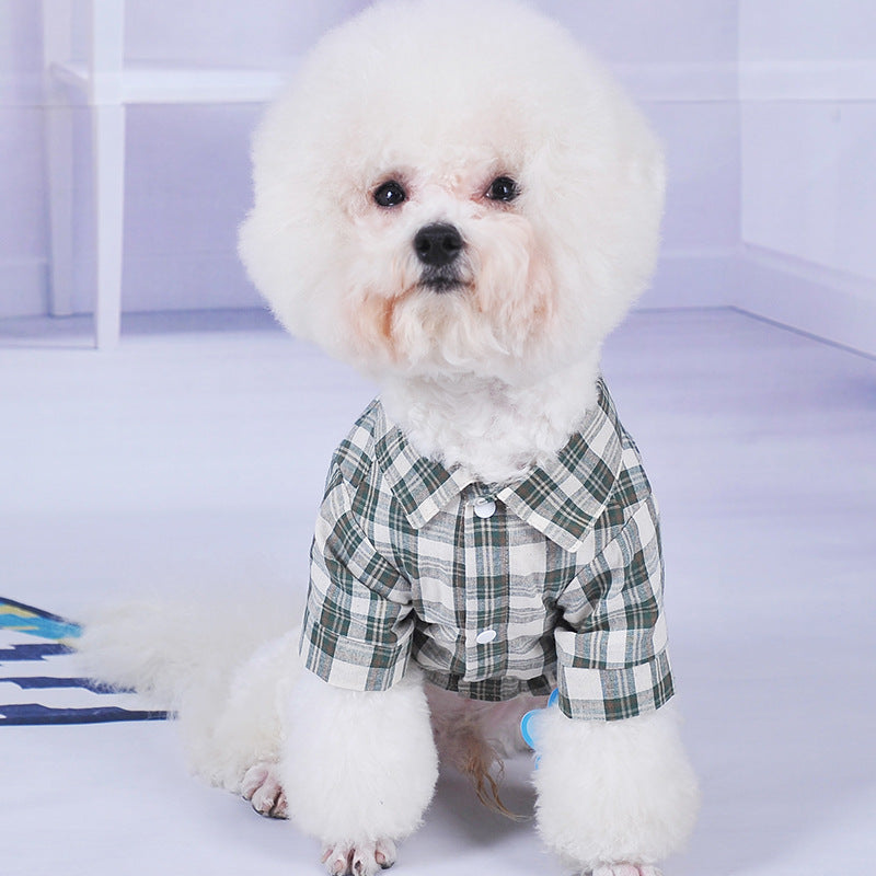 KFX-3444029 Lightweight Summer Dog Shirt with Double Diagonal Pockets for Small Dogs