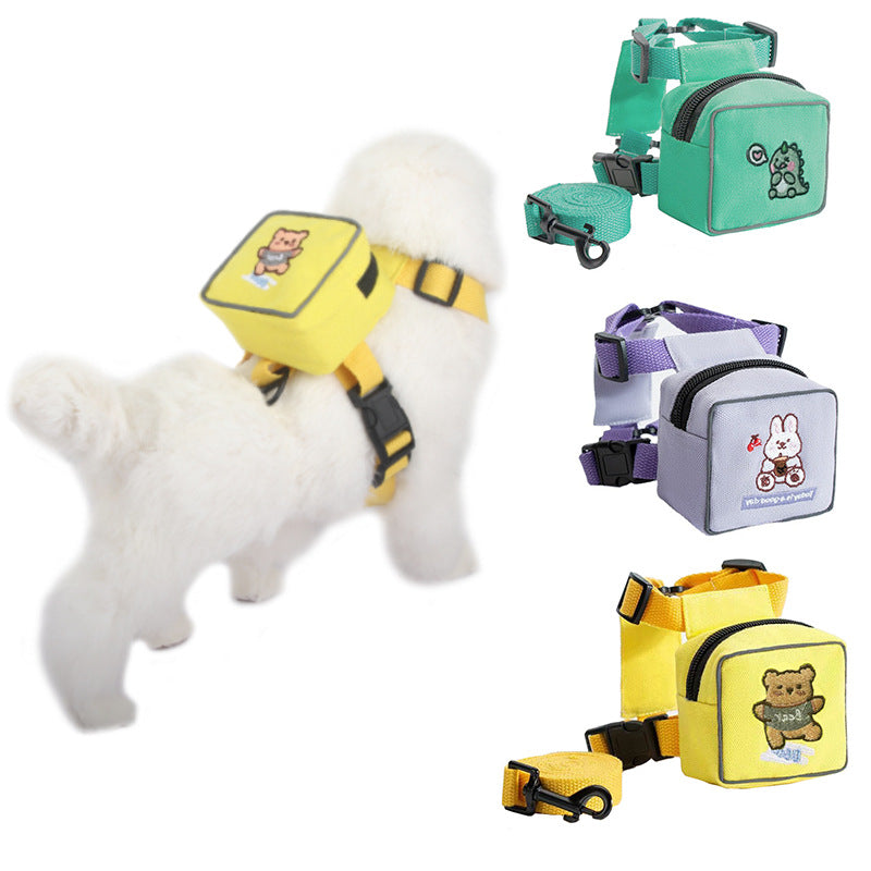 KFX-3445437 Korean Style Pet Backpack with Holding Rope in Purple, Yellow, and Green