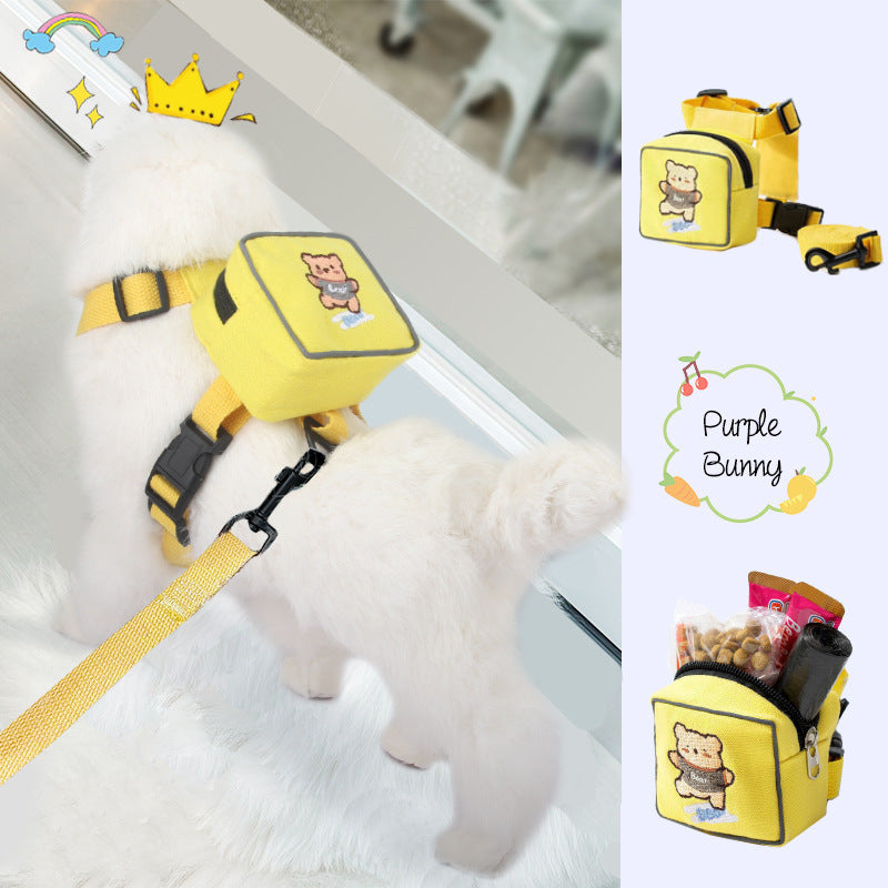 KFX-3445437 Korean Style Pet Backpack with Holding Rope in Purple, Yellow, and Green