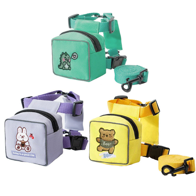 KFX-3445437 Korean Style Pet Backpack with Holding Rope in Purple, Yellow, and Green