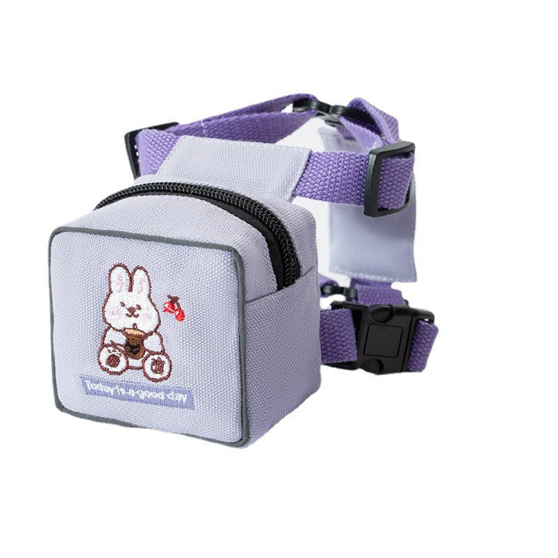 KFX-3445437 Korean Style Pet Backpack with Holding Rope in Purple, Yellow, and Green
