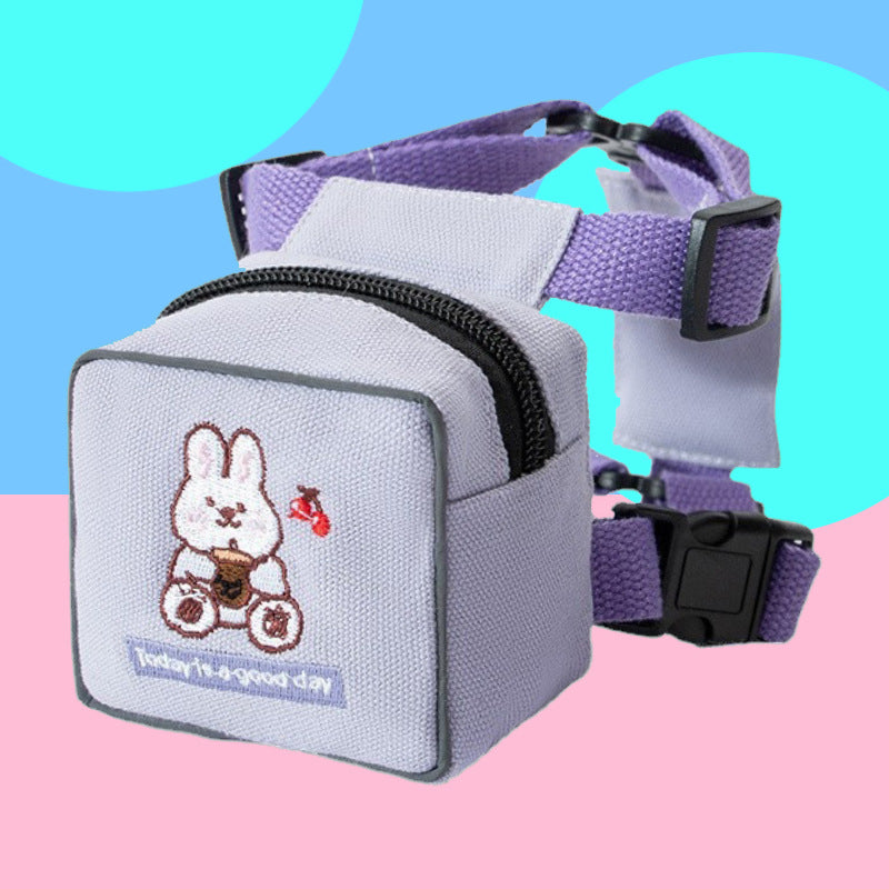 KFX-3445437 Korean Style Pet Backpack with Holding Rope in Purple, Yellow, and Green