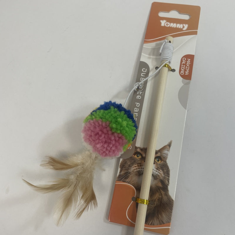 KFX-3446461 Interactive Cat Teaser Stick with Feather and Bell