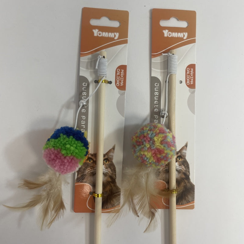 KFX-3446461 Interactive Cat Teaser Stick with Feather and Bell