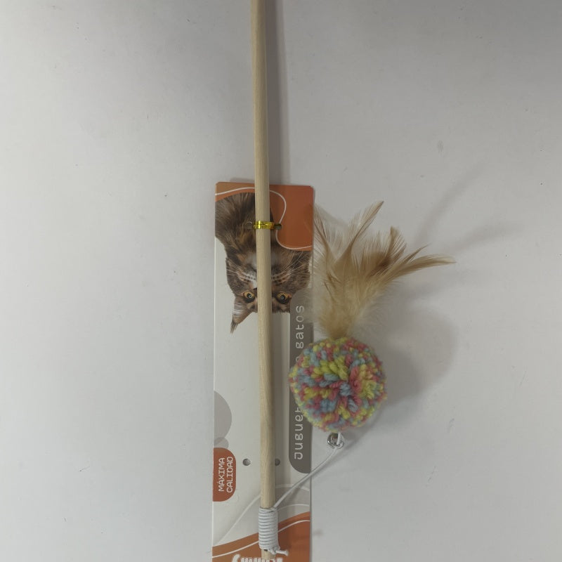 KFX-3446461 Interactive Cat Teaser Stick with Feather and Bell