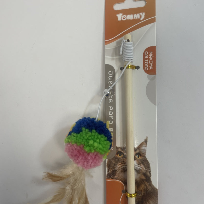 KFX-3446461 Interactive Cat Teaser Stick with Feather and Bell