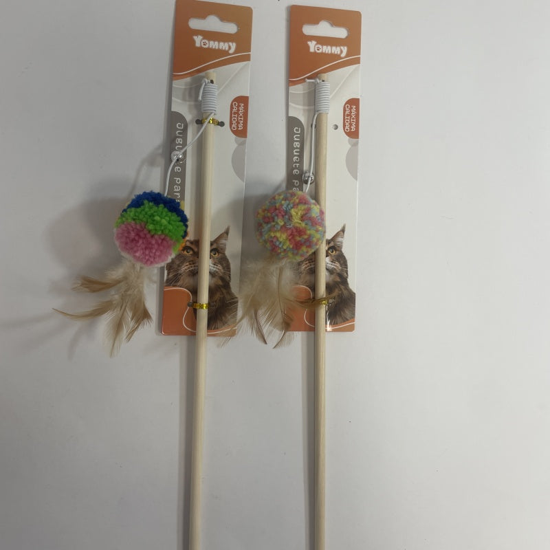 KFX-3446461 Interactive Cat Teaser Stick with Feather and Bell