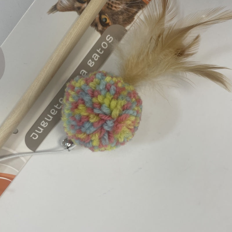 KFX-3446461 Interactive Cat Teaser Stick with Feather and Bell
