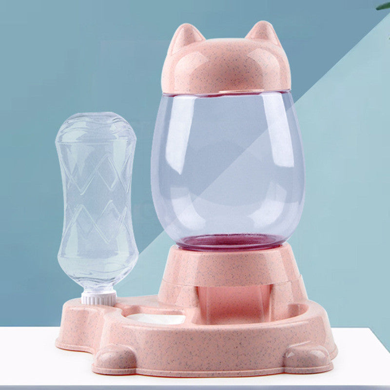 KFX-3447485 Automatic Pet Feeder and Water Dispenser, 800ml Food Bowl, Compact Design, Non-toxic PP Resin