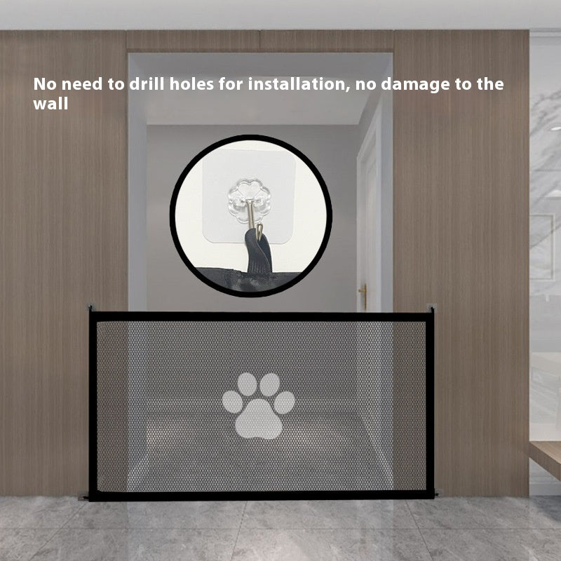 KFX-3448893 Portable Folding Dog Barrier - Punch-Free Isolation Net Fence for Pet Safety