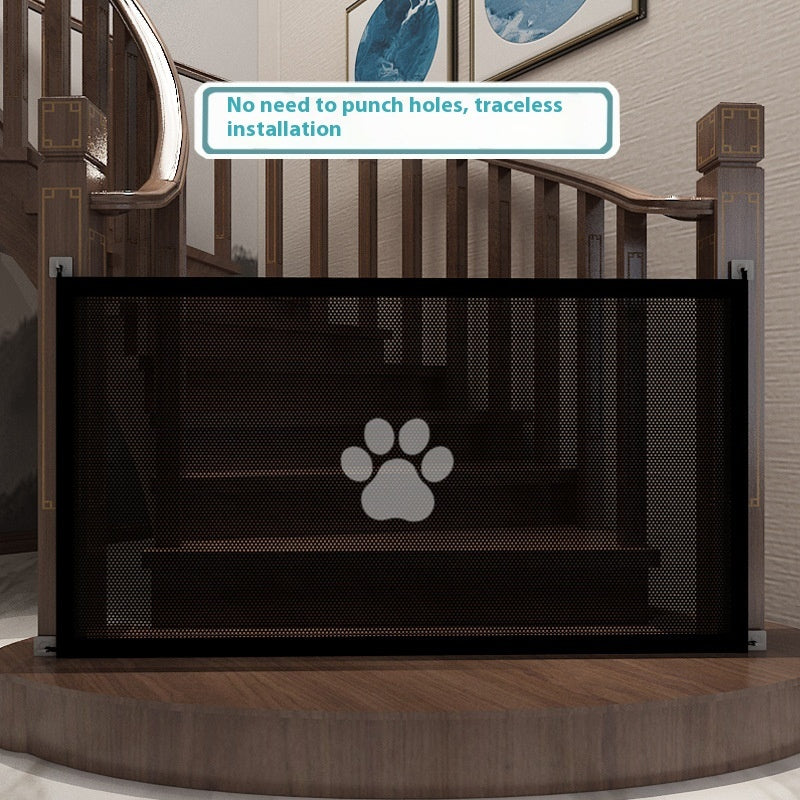 KFX-3448893 Portable Folding Dog Barrier - Punch-Free Isolation Net Fence for Pet Safety