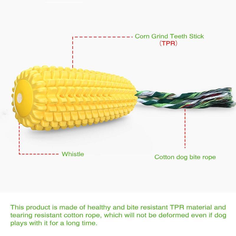 KFX-3450045 Durable Squeaky Corn Stick Dog Chew Toy for Small to Large Breeds