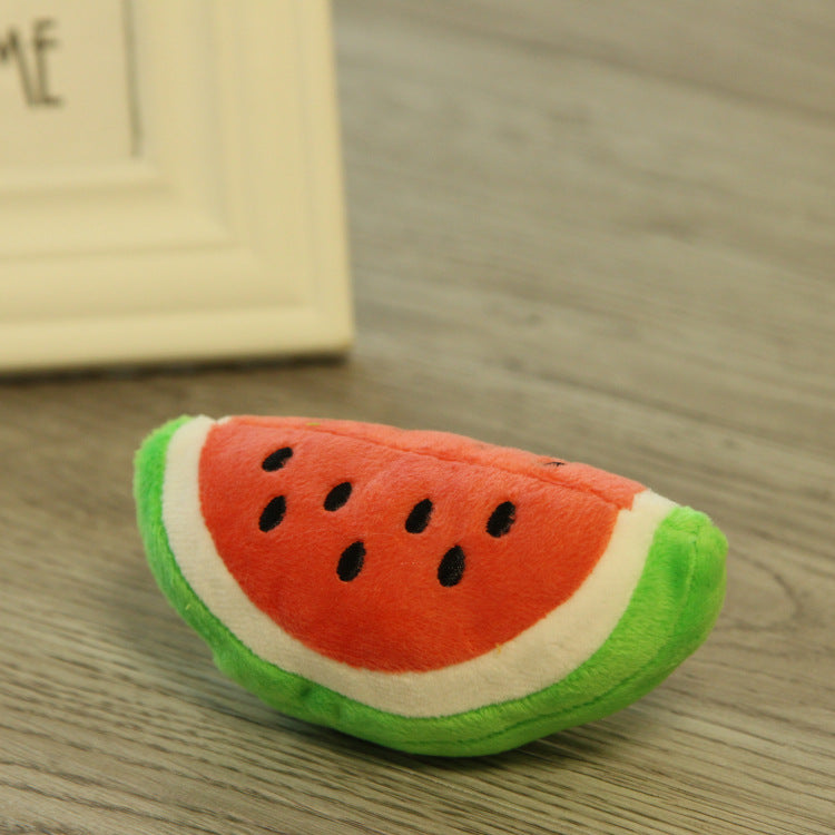 KFX-3451069 Plush Fruit and Vegetable Dog and Cat Toy - Soft, Cuddly Pet Plaything