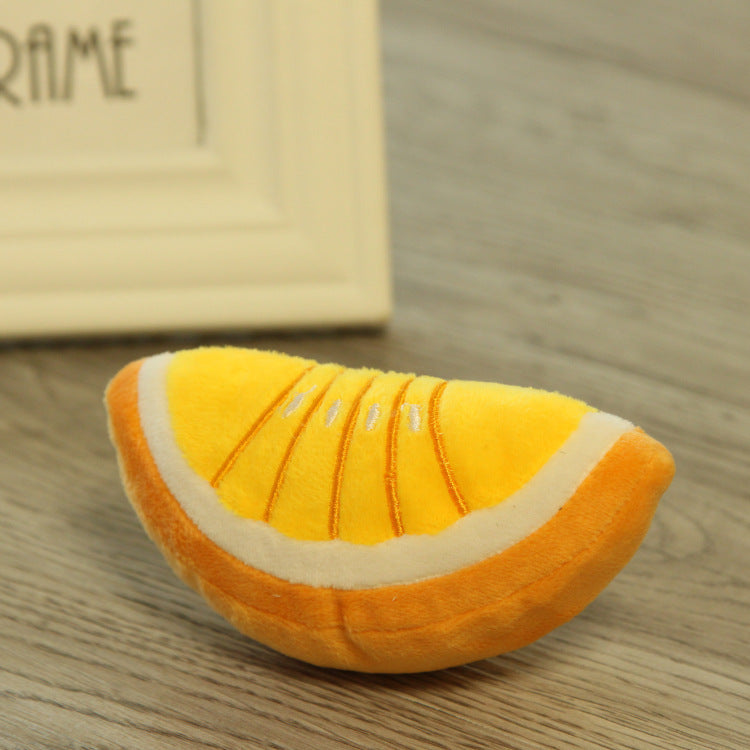 KFX-3451069 Plush Fruit and Vegetable Dog and Cat Toy - Soft, Cuddly Pet Plaything