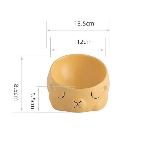 KFX-3451581 Creative Ceramic Bear Pet Bowl for Cats – 160ml & 280ml Options