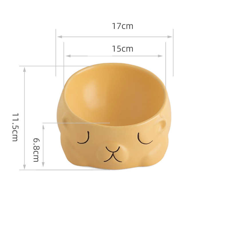 KFX-3451581 Creative Ceramic Bear Pet Bowl for Cats – 160ml & 280ml Options