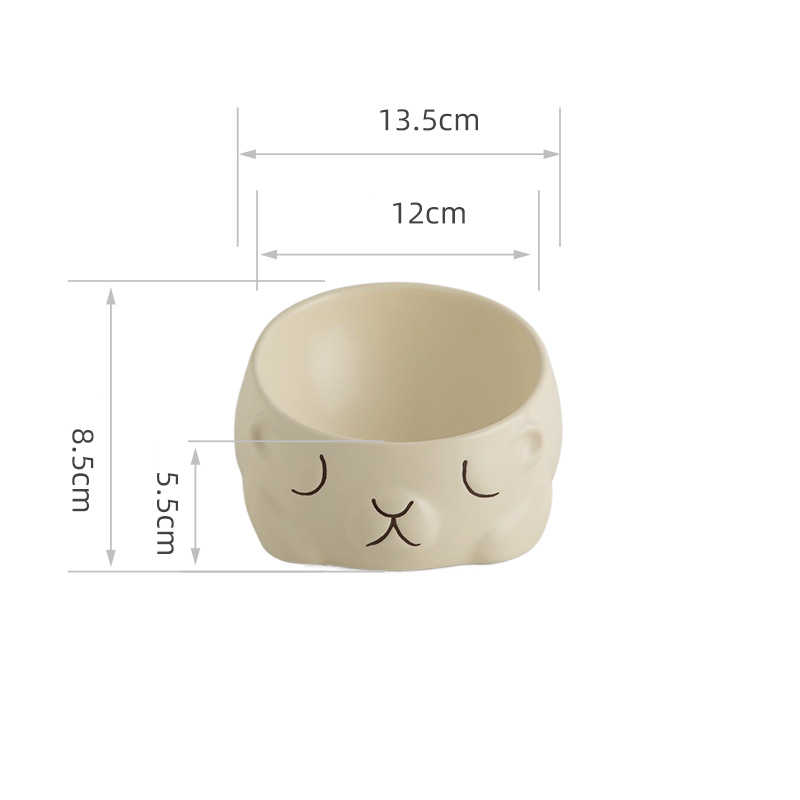 KFX-3451581 Creative Ceramic Bear Pet Bowl for Cats – 160ml & 280ml Options