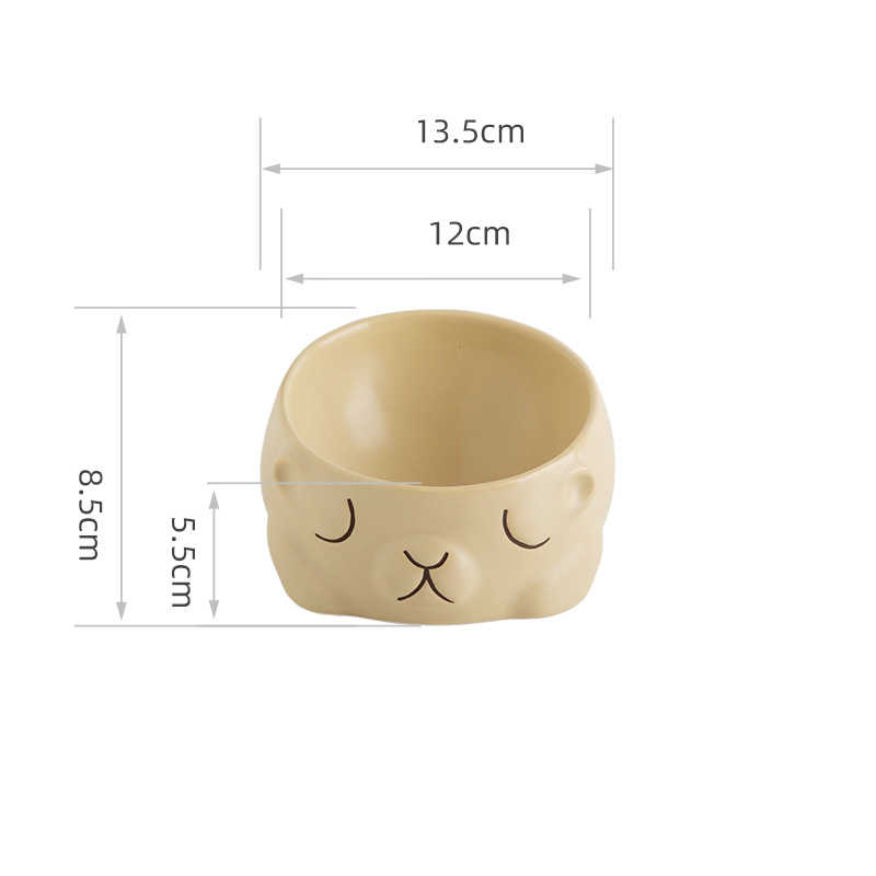 KFX-3451581 Creative Ceramic Bear Pet Bowl for Cats – 160ml & 280ml Options