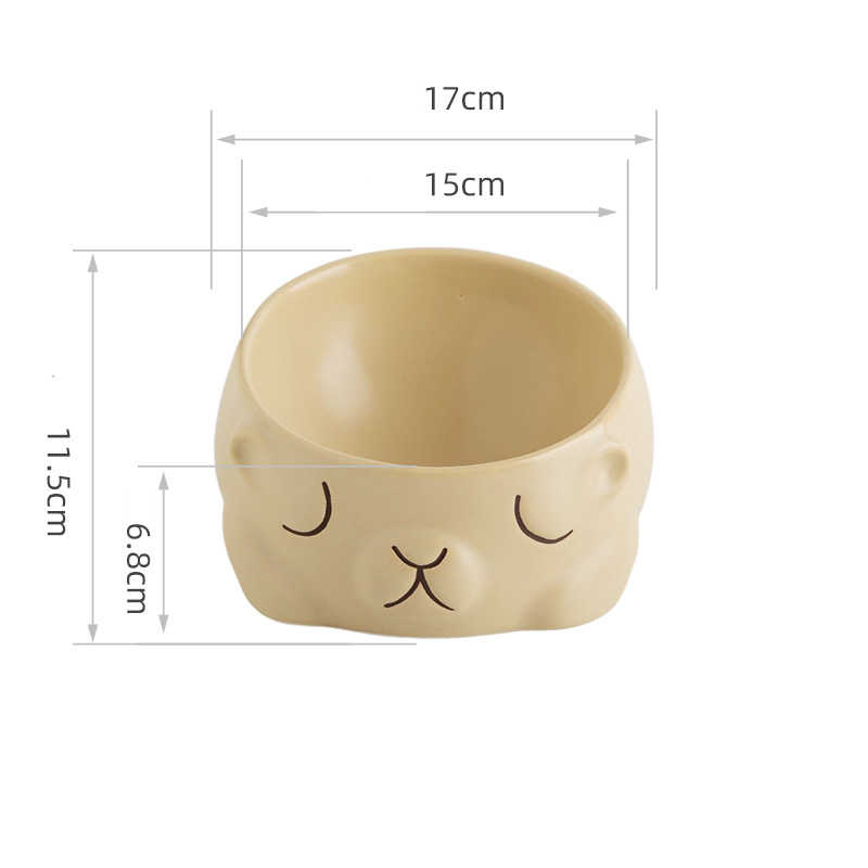 KFX-3451581 Creative Ceramic Bear Pet Bowl for Cats – 160ml & 280ml Options