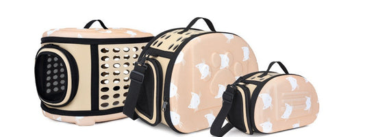 KFX-3453629 Cat Pattern Single Shoulder Pet Carrier Bag - Medium to Soft EVA, Ventilated Design for Pets Up to 15 kg