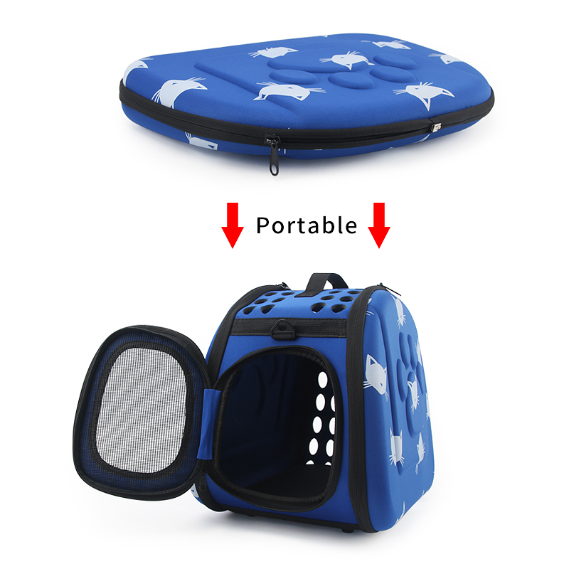 KFX-3453629 Cat Pattern Single Shoulder Pet Carrier Bag - Medium to Soft EVA, Ventilated Design for Pets Up to 15 kg